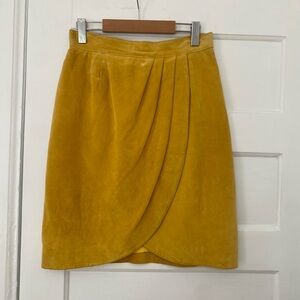 Vintage Danier yellow suede petal skirt